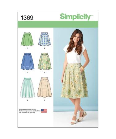 Simplicity 1369 Women's Skirt Sewing Pattern, Sizes 6-14