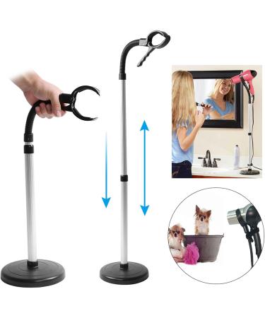 Hands-Free Hair Dryer Holder Stand - Adjustable 360 Stainless Steel Blow Dryer Stand for Bathroom | International Shipping - Buy Online on SooperMarket.com