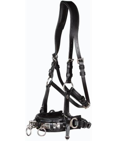 Heinick-Reitsport Professional Leather Cavesson - Black Stainless Steel Bit Strap Nosepiece for Warmbloods | International Shipping - Buy Online on SooperMarket.com