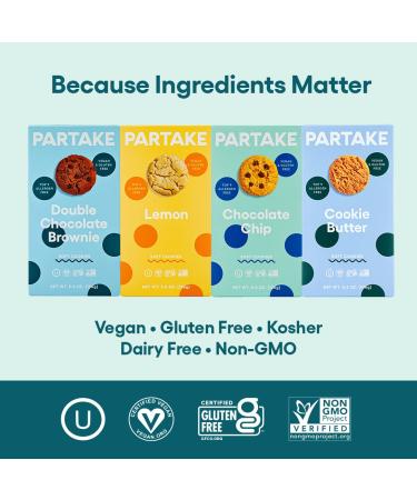 Partake Foods Soft Baked Vegan Cookies 4 Box Variety Pack - Vegan & Gluten Free Snack for Kids - Buy Online on SooperMarket.com