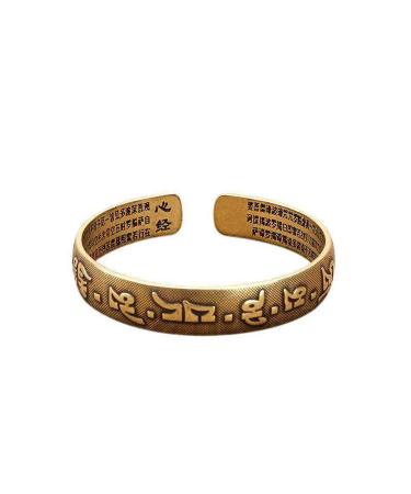 Healing Lama Hand Forged 100% Copper Bracelet.Copper Bracelet Tibetan Bracelet The surface of the bracelet is engraved with scriptures Adjustable Cuff Bangle with Giftable Box for Men & Women