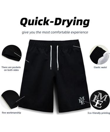 MEILONGER Boys Swim Trunks - Quick-Drying Board Shorts with Mesh Lining & Adjustable Drawstring - Black 152 | International Shipping - Buy Online on SooperMarket.com