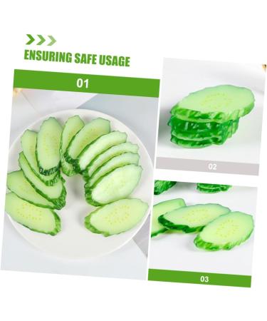 ORFOFE 6pcs Simulation Cucumber Slice Simulation Green Vegetable Green 6.50X3.00X0.50CM - Buy Online on SooperMarket.com