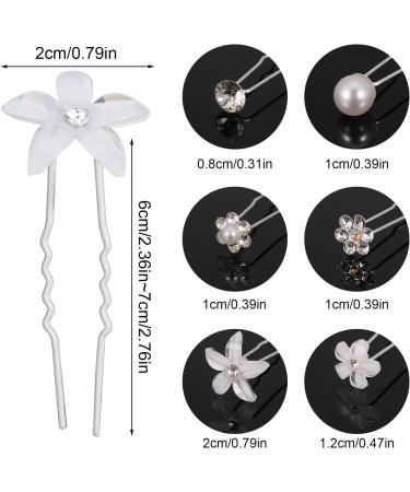 AUXSOUL Bridal Hair Pins - Crystal Pearl U-Shaped Diamond Clips for Wedding - 30Pcs (6 Styles) - Buy Online on SooperMarket.com