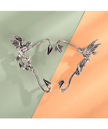 Wiwpar Silver Gothic Retro Demon Angel Fairy Ear Cuff - Halloween & Cosplay Jewelry for Women - Buy Online on SooperMarket.com