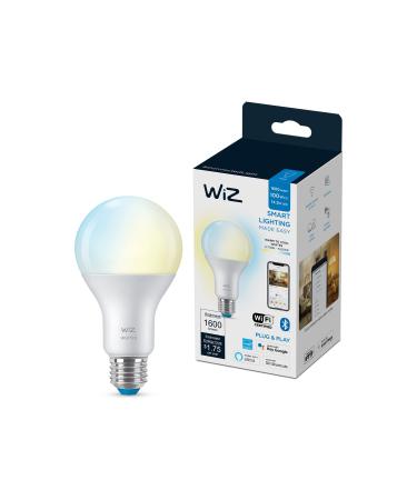 WiZ Connected Color 100W A21 Smart WiFi Light Bulb, Dimmable 2700K - 6500K + RGB, 16 Million Colors,Works Alexa, Google Assistant, and Siri Shortcuts, No Hub Required, White (604280), 1 Bulb A21 Tunable White 1 Count (Pack of 1)