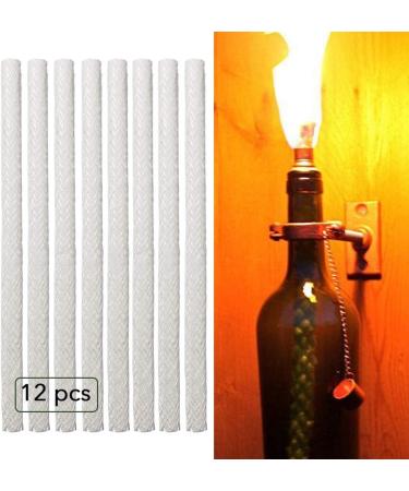 12pcs Fiberglass Tiki Wicks - Long Lifespan Replacement for Bottle Tiki Torches & Oil Lamps | Outdoor Garden Lighting Decor - Buy Online on SooperMarket.com