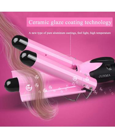 Buy 3 Barrel Waver Iron - Professional Ceramic Hair Curler with LCD Display | Pink Hair Styling Tool for Gorgeous Waves - International Shipping Available - Buy Online on SooperMarket.com