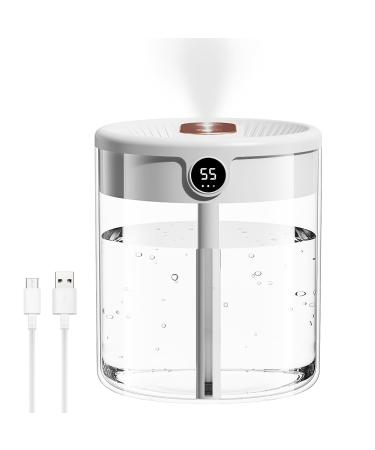 Air Humidifier for Bedroom 2L Large Capacity Humidifiers with Night Light Whisper-Quiet Cool Mist Humidifiers 360 Rotation Nozzle Up to 10-20 Hours Continuous Use for Plants Office Baby Room