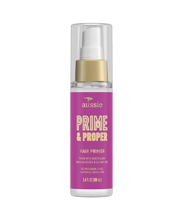 Aussie Prime & Proper Hair Primer Treatment, Heat Protectant Spray, Paraben & Dye Free, Infused with Australian Manuka Honey and Caviar Lime, RED, 3.4 Fl Oz