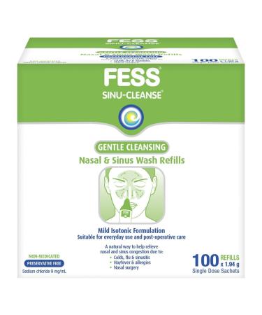 Fess Sinu Cleanse Gentle Nasal and Sinus Wash Sachets 100 Refills