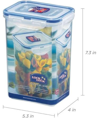 Lock & Lock HPL809 Pasta/Food Storage Container 1.3L - 3 Pack | Durable & Airtight | International Shipping Available - Buy Online on SooperMarket.com