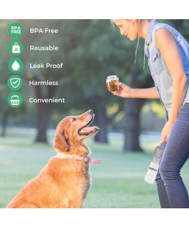 Mydaisy 550ml Spiral Drinking Bottle for Dogs & Cats - On-the-Go Pet Accessories with 100g Feed Container - Large Capacity Ideal for Puppies & Kittens - White - Buy Online on SooperMarket.com