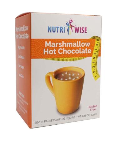 NutriWise - Marshmallow Hot Chocolate | Healthy Diet Drink | High Protein Gluten Free Low Carb Low Calorie Trans Fat Free Low Cholesterol (7/Box)