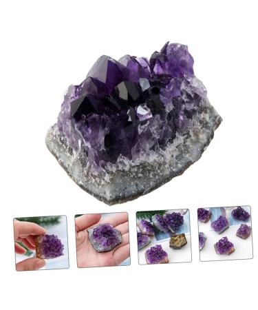 PRETYZOOM Purple Ornament 2pcs Amethyst Cluster Chips Rock Amethyst Gravel Geode Natural Crystal Adornment Irregular Fluorite - Buy Online on SooperMarket.com