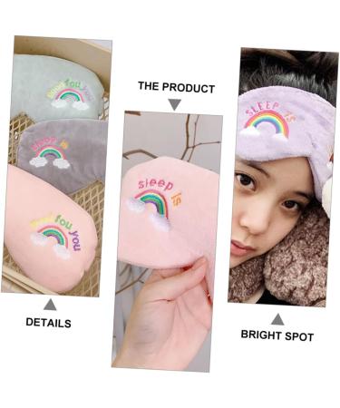Rainbow Eye Mask Scrunchies Set - 4pcs Hair Ties with Bows and Teeth, Wired Head Wraps for Girls - Buy Online on SooperMarket.com