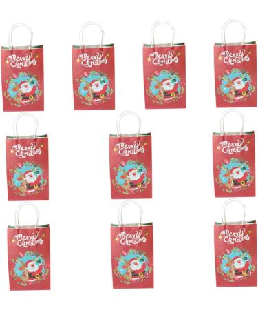 Healeved 10pcs Christmas Paper Bags Paper Gift Bag Christmas Gift Bags Christmas Bag Christmas Goodie Bag Paper Sweet Bag Brown Paper Bag Party Bags with Handles Portable Elder Candy Bag - Buy Online on SooperMarket.com