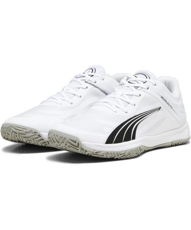 Buy PUMA Unisex Accelerates Turbo Indoor Sneakers - 45 EU - White Black & Concrete Gray - International Shipping Available - Buy Online on SooperMarket.com