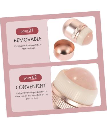 Volcanic Stone Ball Jade Facial Massager Set - Pink Jade Rollers & Skin Scraping Tools for Enhanced Beauty - Buy Online on SooperMarket.com