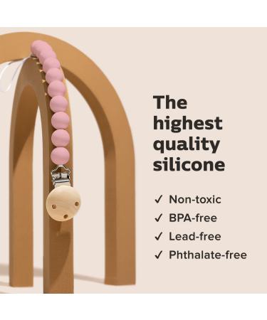 Premium Silicone Pacifier Clip | Safe & Secure Binky Toy Holder | Pink Unisex Design for Babies & Toddlers | Center Coast Collections - Buy Online on SooperMarket.com