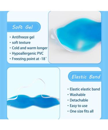 Reusable Cooling Eye Mask for Hot Cold Treatment - 2 Pack Blue Eye Mask for Eye Strain, Puffy Eyes, Dark Circles & Fine Lines - Buy Online on SooperMarket.com