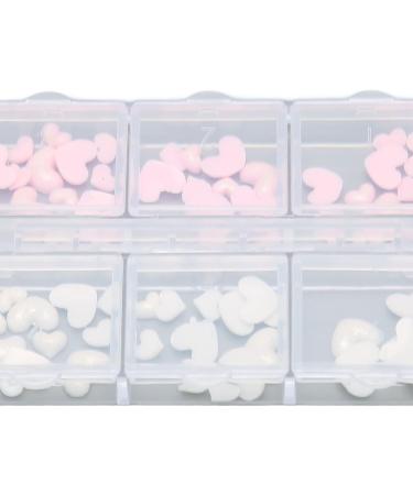Nail Art Decoration Pink and White Heart Shape Nail Art Accessories Cute 3D Safe for DIY - Buy Online on SooperMarket.com