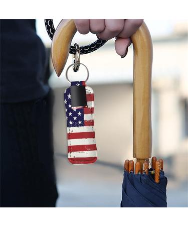 SCRAWLGOD 2Pcs Chapstick Keychain Holder - American Flag Lip Balm Holder - Buy Online on SooperMarket.com