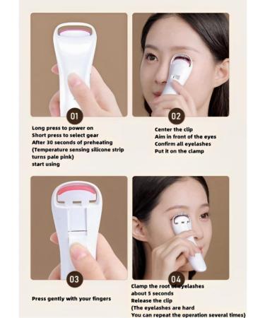 Rechargeable Heated Eyelash Curler - Long Lasting Curl Color Changing Silicone Fits Eye Design - Buy Online on SooperMarket.com