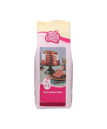 Funcakes Mix for Red Velvet Cake: easy to use nice and soft cake with a light chocolate taste halal 1 kg red-velvet 1 kg (1 Pack)