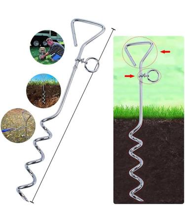 2 X 16" Heavy Duty Ground Spike Stake (41cm) Dog Chains for outside Dog Tie Out Cable Steel Spiral Dog Tether Outdoor Dog Camping Accessories (Stake Only 2 X 41cm) - Buy Online on SooperMarket.com