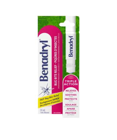 Benadryl Itch and Pain Relief Stick for Bug Bites Relieves itch Soothes pain and Protects skin 14mL