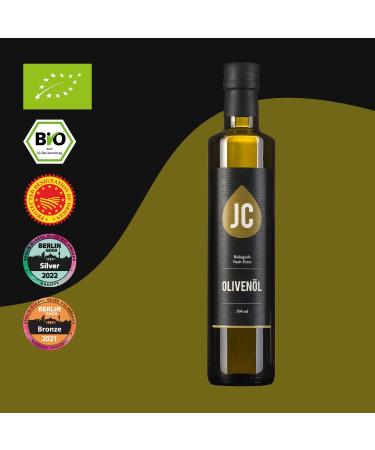 JC Greek Extra Virgin Olive Oil - Organic Premium Quality Kalamata PDO - Available in 500ml 1 Pack - Buy Now for International Shipping - Buy Online on SooperMarket.com