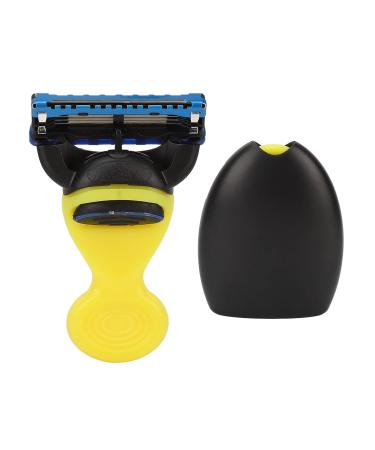 Manual Rotating Blade Razor for Men - Corded Hair Removal Tool with Removable Head | Beard Care Set (Yellow) - Buy Online on SooperMarket.com