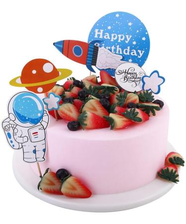 Vctitil 48pcs Cupcake Top Cartoon Children'S Party Supplies Planet Rocket Spacecraft Themed Astronaut Cake Decoration - Buy Online on SooperMarket.com