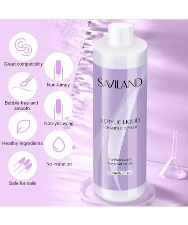 Saviland Acrylic Liquid 16.91OZ - Low Odor Large Capacity for Nail Extension & Carving | Ideal for Home & Salon Use - Buy Online on SooperMarket.com