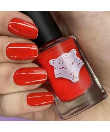 All Tigers Vegan & Natural Nail Polish - Colour Orange Red 206 "Earn Your Stripes" - Natural Ingredients & Bio-Sourced - Long-Lasting Shine Green Orange Red - Buy Online on SooperMarket.com
