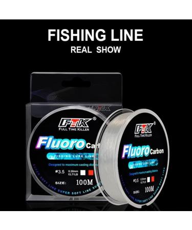 Buy MeevrGrgrgr Fluorbon Fabric Fishing Cord - Clear Fluor Coated Fast Sinking Freshwater & Saltwater 3.5-0.30mm 15.71LB International Shipping Available - Buy Online on SooperMarket.com