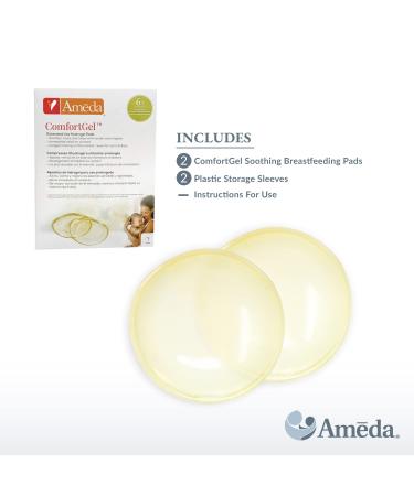 Ameda ComfortGel Nipple Gel Soothing Pads - Reusable Cooling Relief for Breastfeeding - 2 Count Pack for Nipple Pain Relief - Buy Online on SooperMarket.com