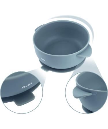 Olgs Silicone Bowl with Lid & Suction Cup for Babies | BPA-Free Dishwasher Safe Children's Dishes | Slipproof & Easy to Clean - Blue - Buy Online on SooperMarket.com