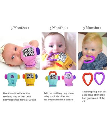 Gummee Glove Baby Teething Mitten - Detachable Toy - Premium Teething Glove for Babies 3-6 Months, Turquoise - Buy Online on SooperMarket.com
