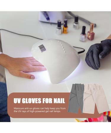 POPETPOP 2 Pairs Gel Nail Lamp UV Gloves Anti UV Manicure Gloves Nail UV Protection Gloves for Salon - Buy Online on SooperMarket.com