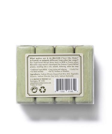 A La Maison Unscented Olive Oil Bar Soap - Triple French Milled Natural Moisturizing Hand Soap (Pack of 4 Bars, 3.5 oz each) - Buy Online on SooperMarket.com
