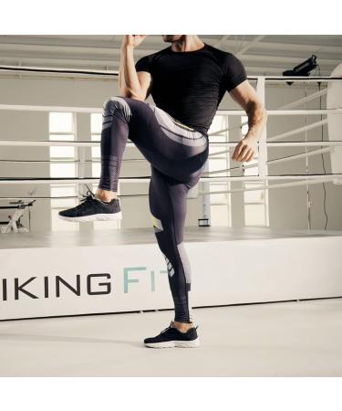 OEBLD Men's Compression Pants UV Blocking Running Tights - 1 or 2 Pack | Gym Yoga Leggings for Athletic Workout | Black Small - Buy Online on SooperMarket.com