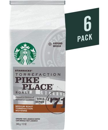STARBUCKS Caramel Flavoured Ground Coffee 311g Bag & Pike Place Ground Coffee Medium Roast Coffee 100% Ground Arabica Beans - 340g Bags (Pack of 6 2040g) - Buy Online on SooperMarket.com