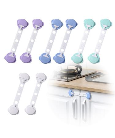 DKDDSSS 8 Pcs Cupboard Locks for Children Baby Child Safety Cupboard Locks Child Cupboard Locks with Strong Adhesives for Fridge Cabinets Drawers Toilet No Tools Needed No Drilling