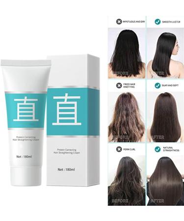 Protein Correcting Hair Straightening Cream Hair Straightening Treatment Cream For Curly Hair Nourishing Fast Smoothing Collagen Hair Straightener Cream For All Hair Types (3pcs) - Buy Online on SooperMarket.com