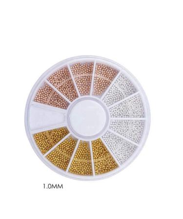 WEILUSI 3D Mixed Nail Art Steel Studs Mini Metal Caviar Beads - Gold/Silver/Rose Gold 1mm Mini Bead Design for Women DIY Manicure Decorations - Buy Online on SooperMarket.com
