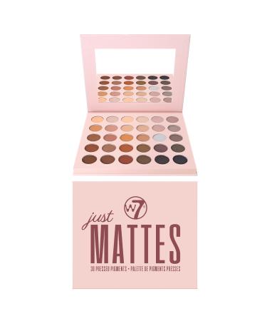 W7 Just Mattes Pressed Pigment Palette - 30 Natural Nude Colours - Flawless Long-Lasting Every Day Vegan Makeup