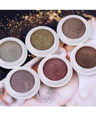 6 Box Rose Gold Chrome Nail Powder Set with Glitter, Metallic Finish for DIY Nail Art - Includes 6 Eyeshadow Sticks - Buy Online on SooperMarket.com