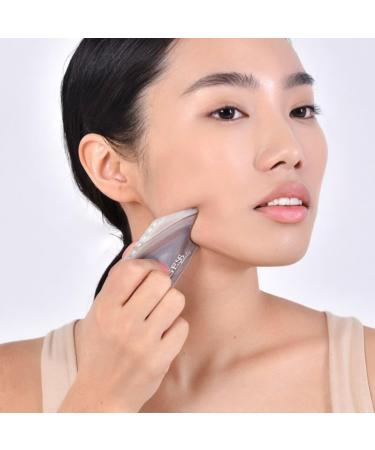 GESS Liyan Agate Gua Sha Facial Tool | 6-Edge Spa Massage Stone for Face Neck & Body | Natural Agate for Fine Lines & Muscle Relaxation - Buy Online on SooperMarket.com